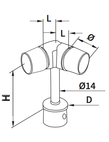 Adjustable handrail saddle (post mount)