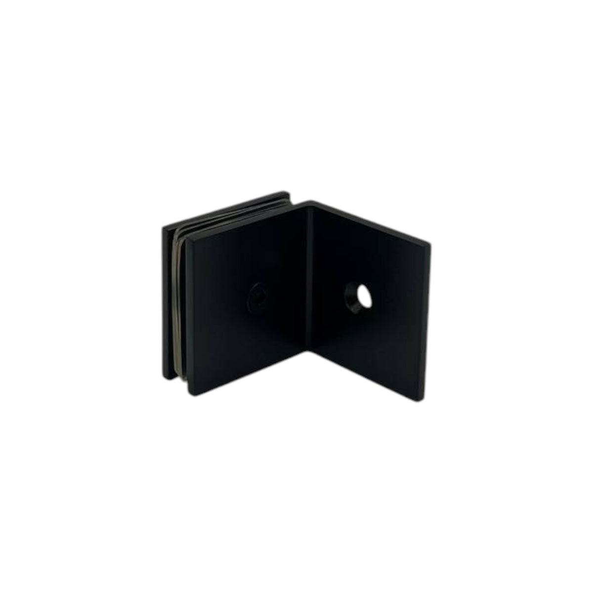 Shower bracket offset plate wall to glass 90° – matt black (sb 300s)