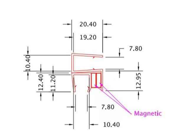 90° magnetic shower seal (se 276)