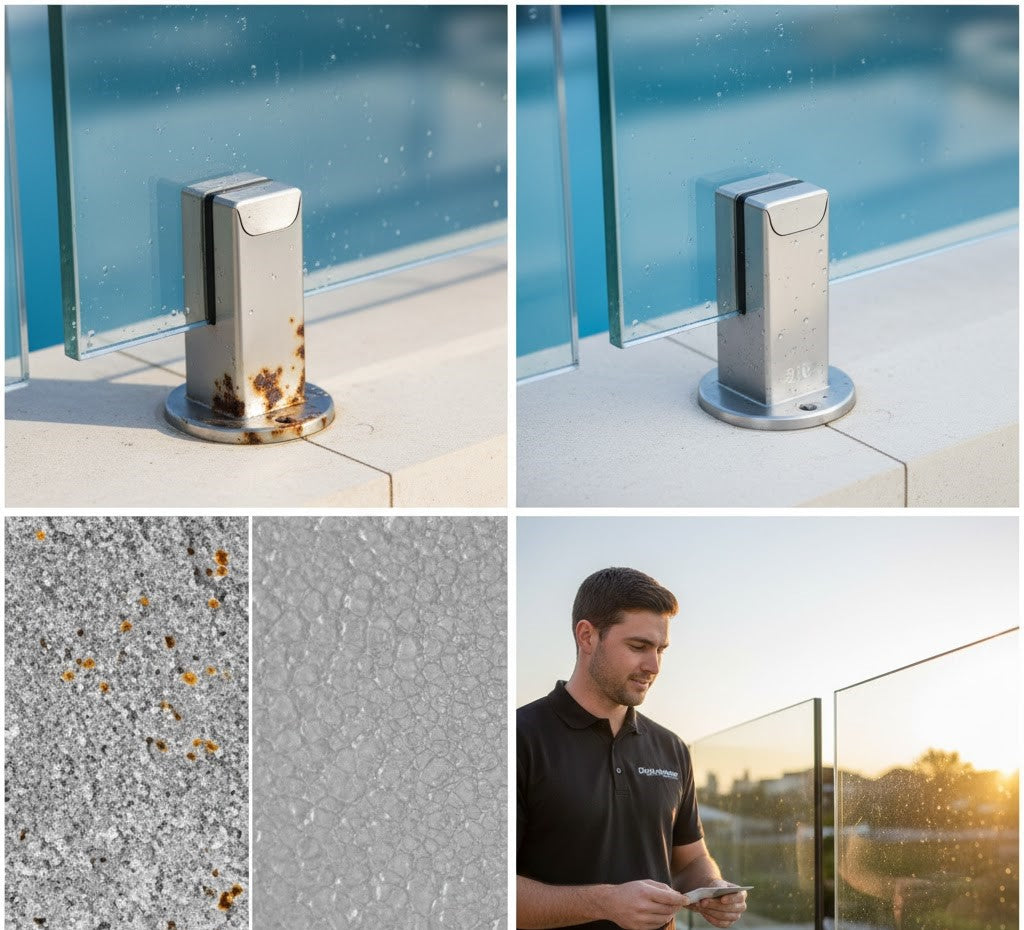 Stainless Steel Grades in Glass Hardware: Why 316 Matters More Than You Think