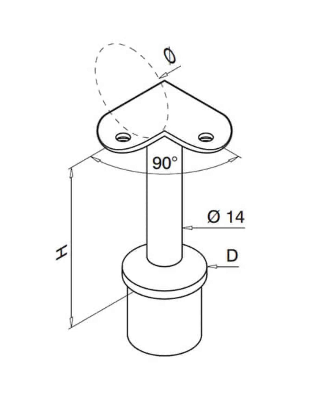 Handrail Saddle Tube Support