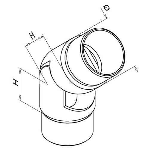 Adjustable angle tube connector 90°