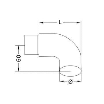 Stainless Steel End Scroll 90° - Bal-438-316