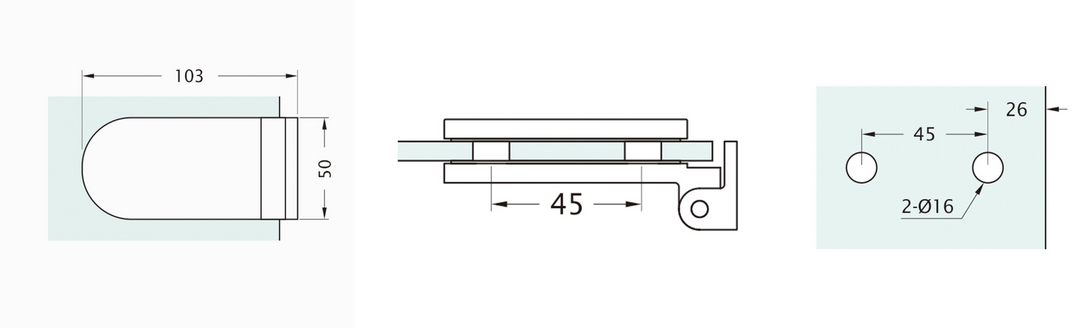 Bifold Hinge Wall to Glass 90 (BFH-081B)