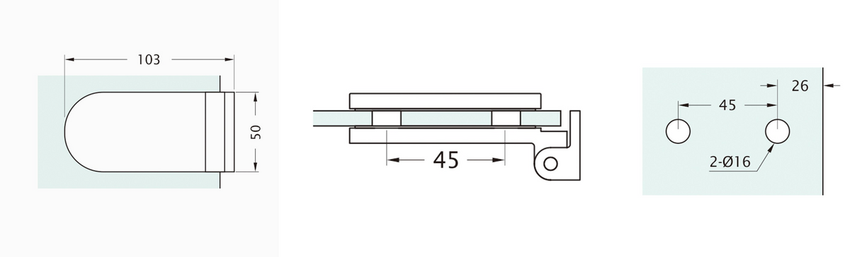 Bifold hinge wall to glass 90 (bfh 081b)