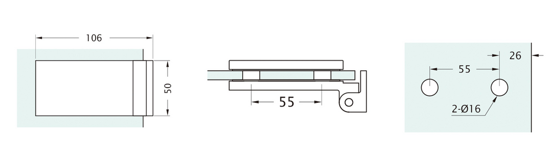 Bifold Hinge Wall to Glass 90 (BFH-082S)