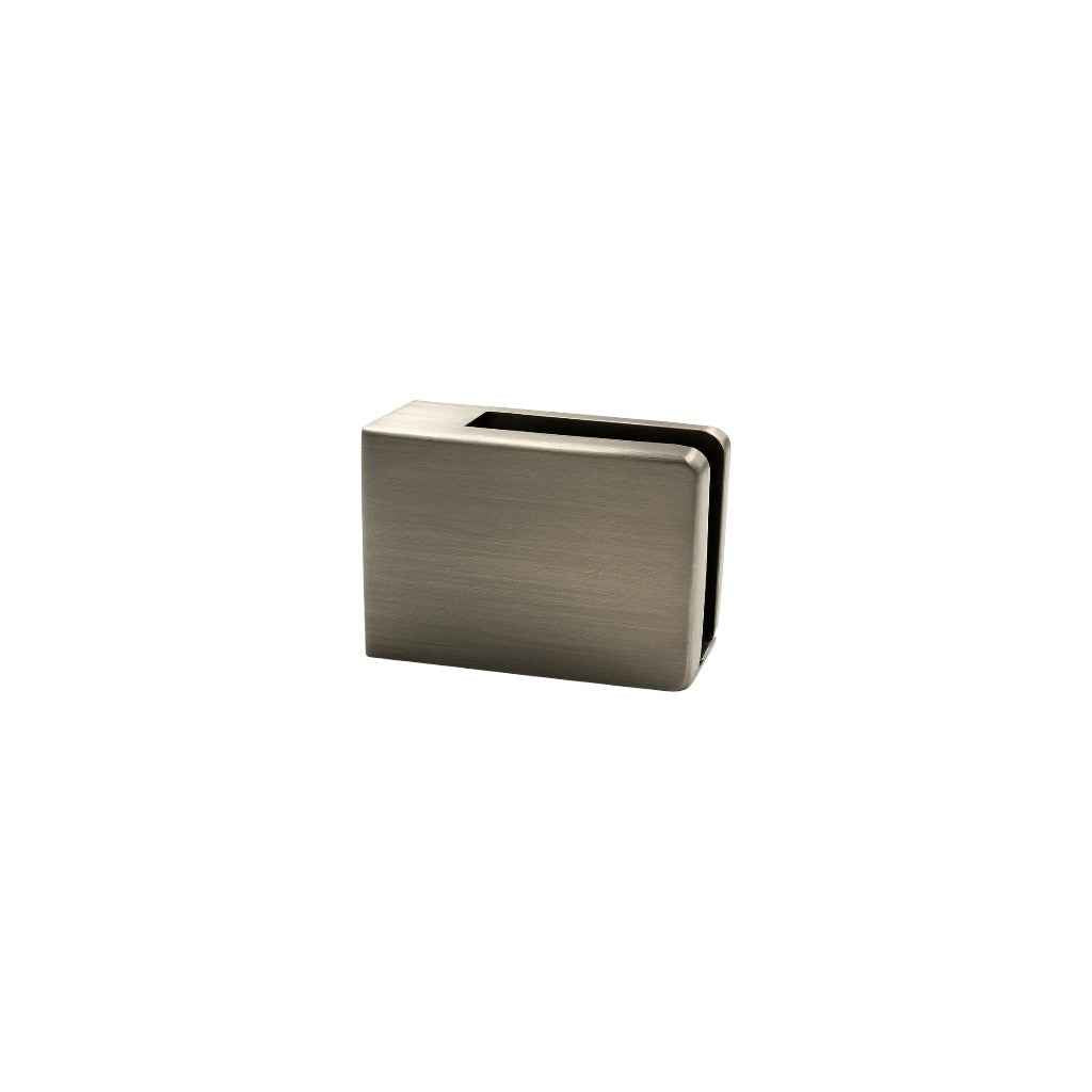 Glass clamp   satin nickel