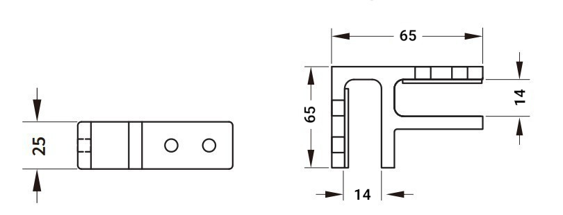 Glass Support Connector 90°