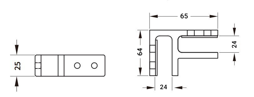 Glass Support Connector 90°