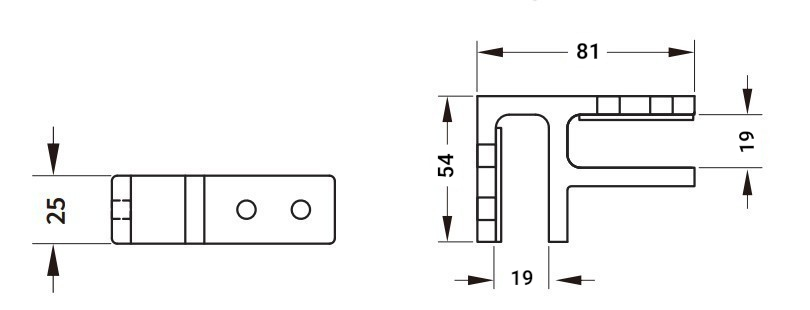Glass Support Connector 90°
