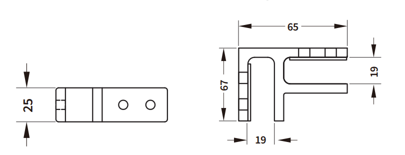 Glass Support Connector 90°