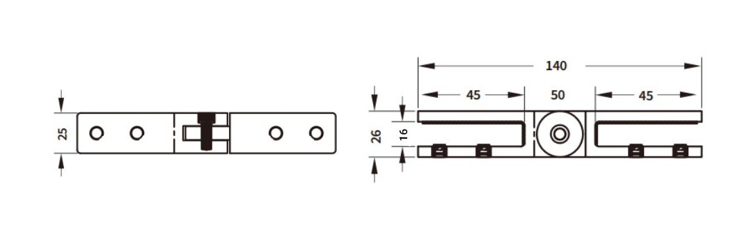 Adjustable Glass To Glass Support Connector