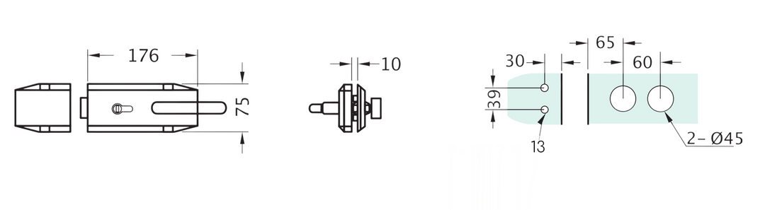 Glass To Glass Door Handle Lock