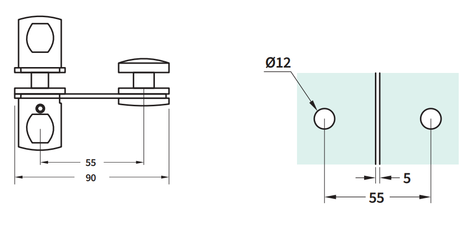 Latch Door for Glass To Glass