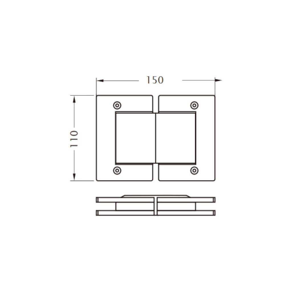 Hydraulic Hinge Glass To Glass Hinge 180°