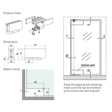 Hydraulic Door Patch Fitting - HPF-458-MBL