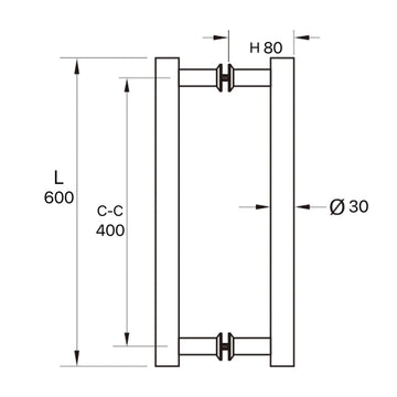 Ladder Pull Handle - PH-1401-MBL