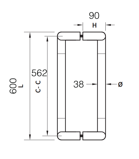 D shape pull handle