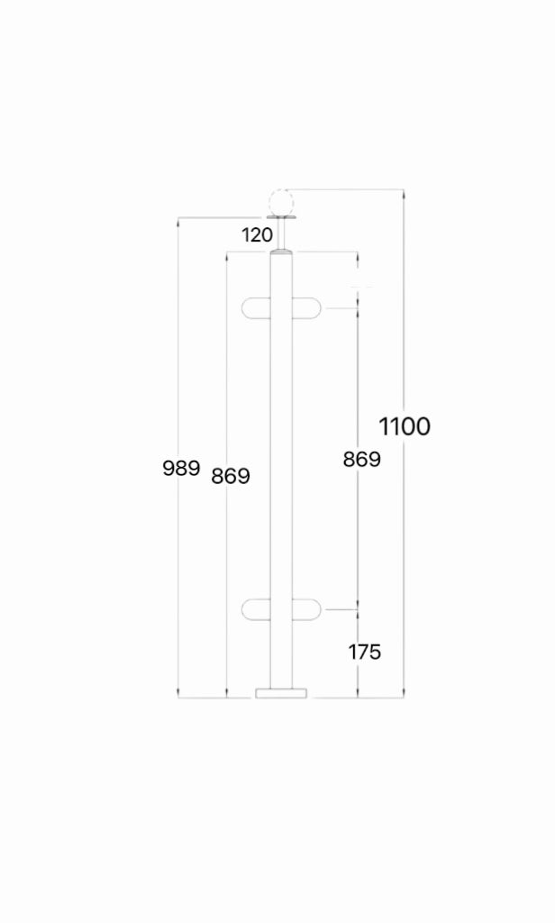 Middle post full kit 180°