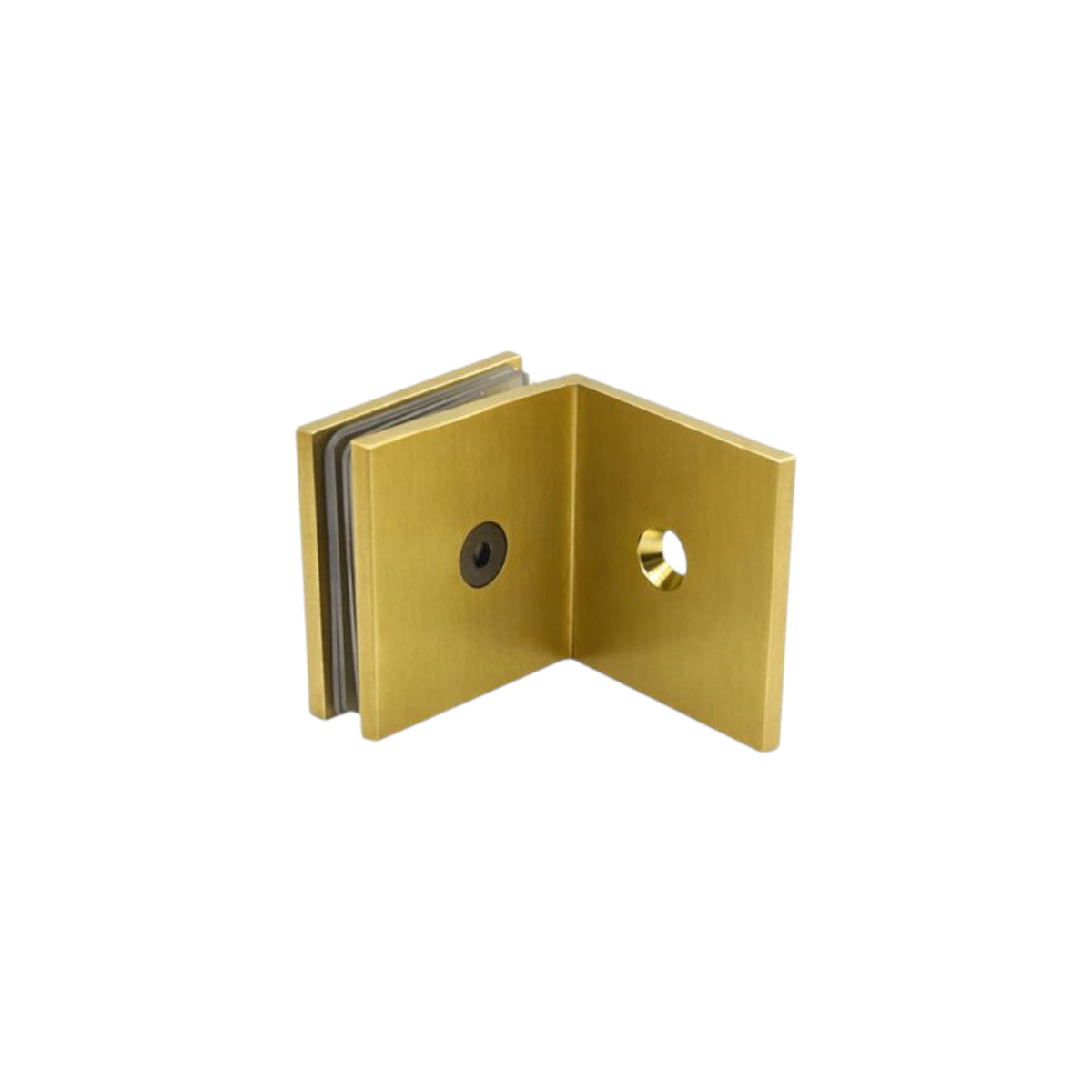 Shower bracket offset plate wall to glass 90° – brushed gold (sb 300s)