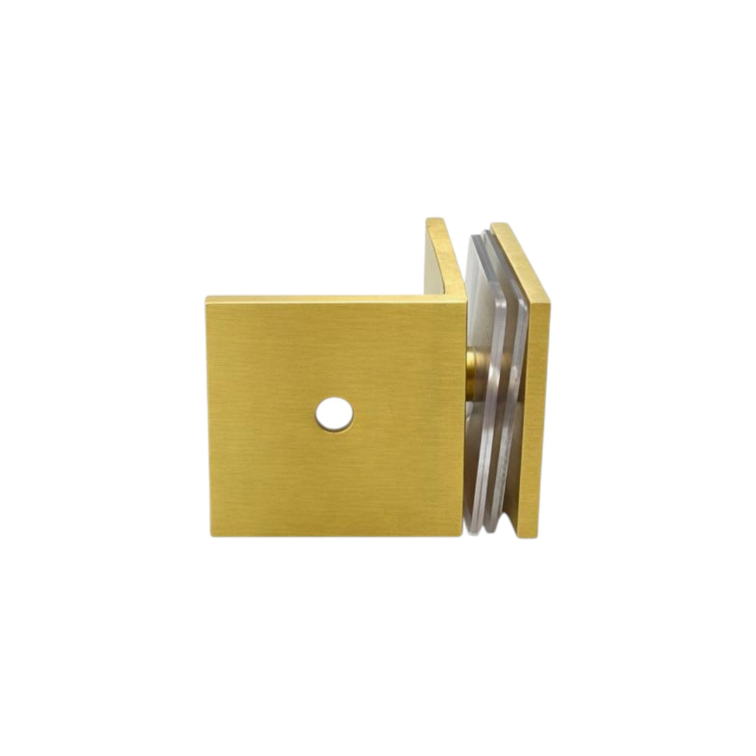 Shower Bracket Offset Plate Wall To Glass 90° – Brushed Gold (SB-300S)
