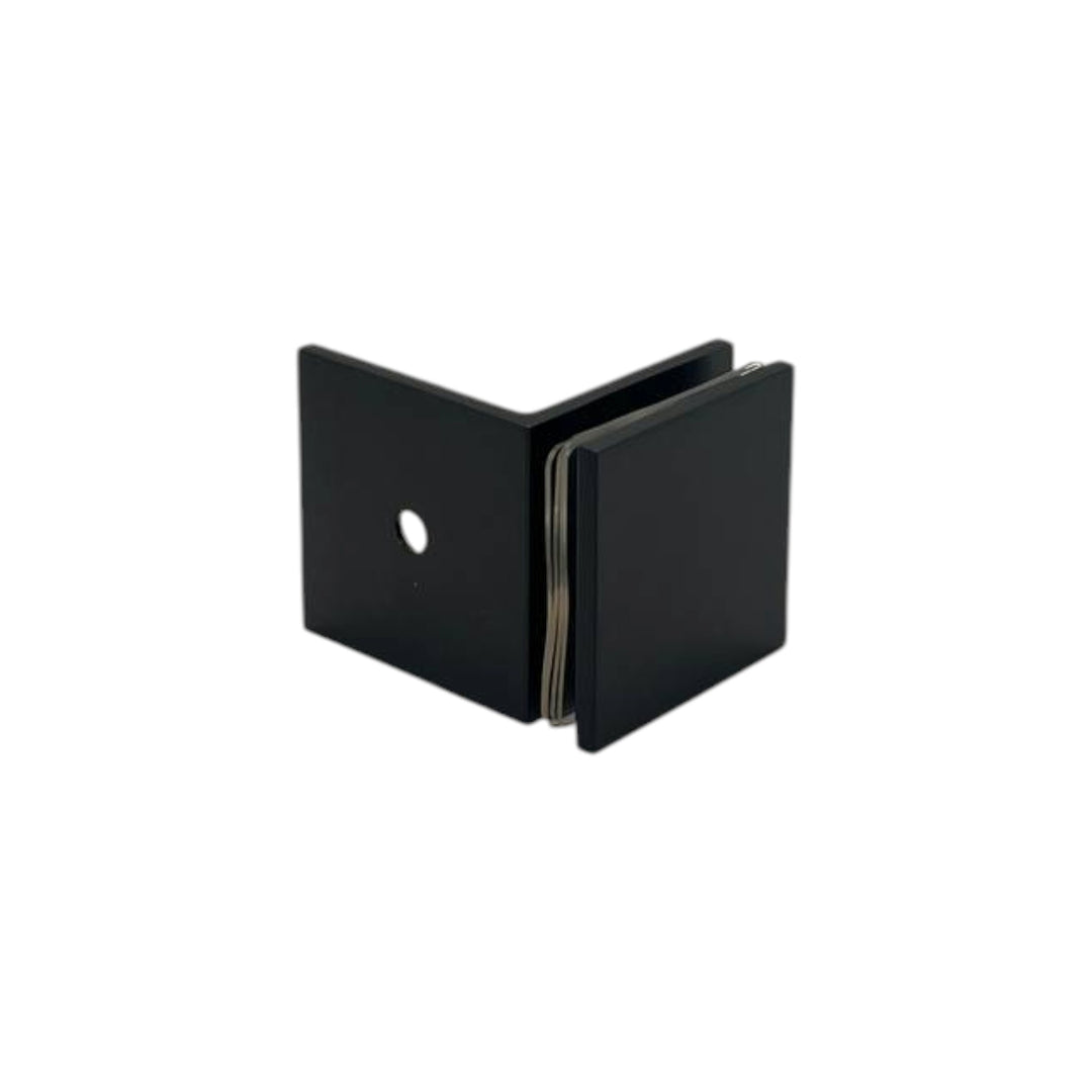 Shower Bracket Offset Plate Wall To Glass 90° – Matt Black (SB-300S)