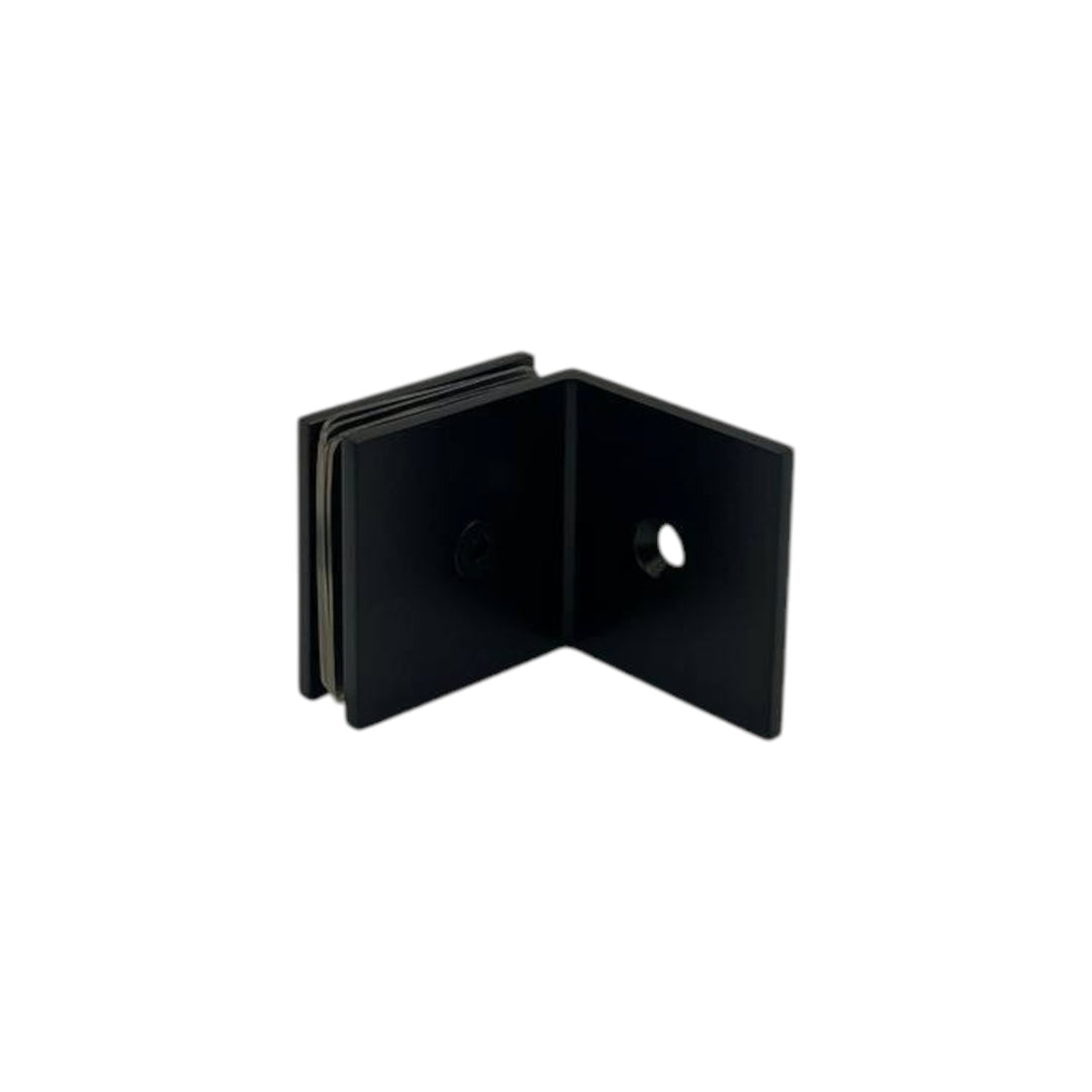 Shower Bracket Offset Plate Wall To Glass 90° – Matt Black (SB-300S)