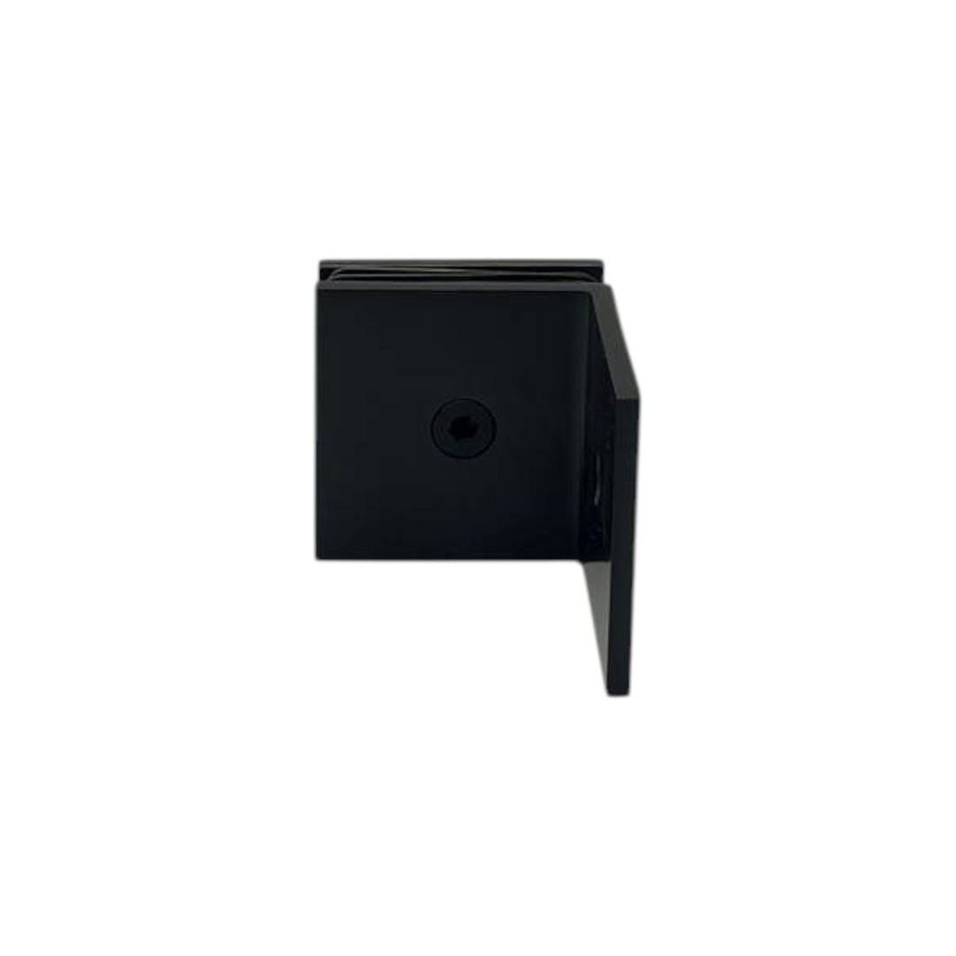 Shower Bracket Offset Plate Wall To Glass 90° – Matt Black (SB-300S)