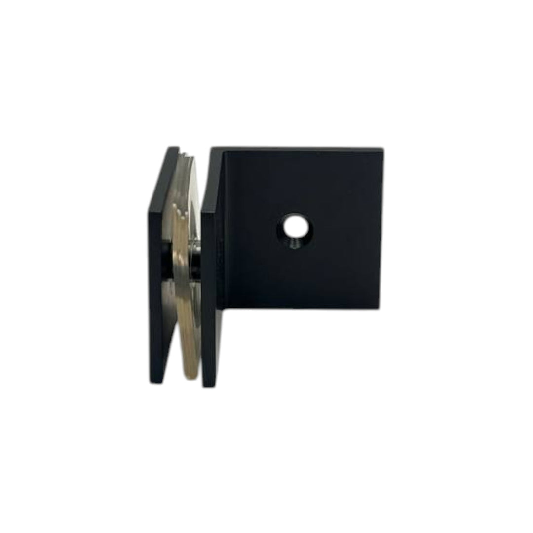 Shower Bracket Offset Plate Wall To Glass 90° – Matt Black (SB-300S)