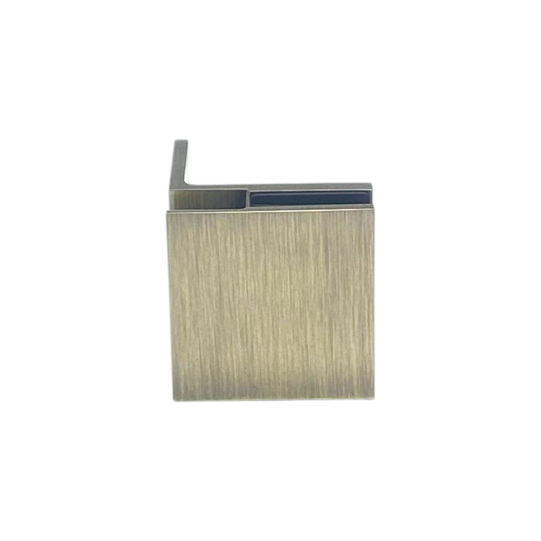 Shower Bracket Offset Plate Wall To Glass 90° – Antique Brass