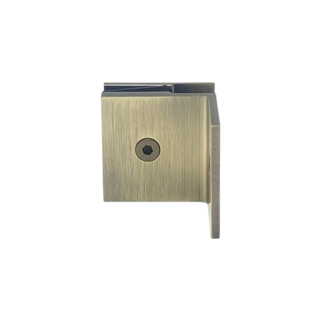 Shower Bracket Offset Plate Wall To Glass 90° – Antique Brass