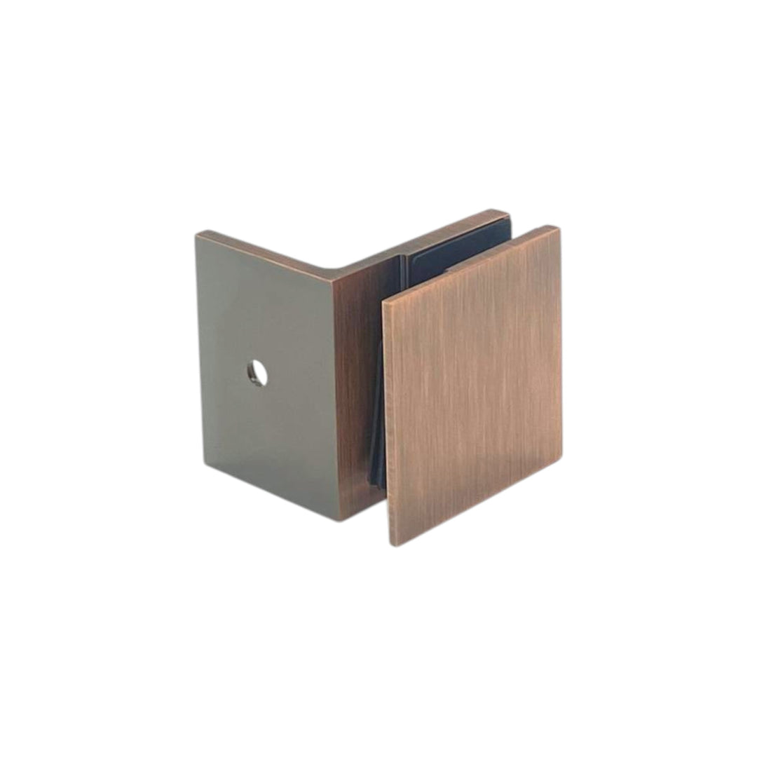 Shower Bracket Offset Plate Wall To Glass 90° – Antique Brushed Copper