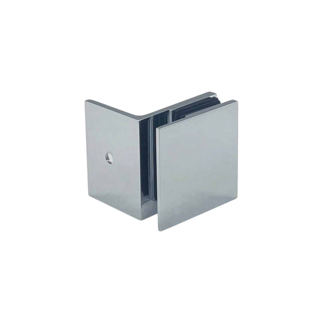 Shower Bracket Offset Plate Wall To Glass 90° – Polished Chrome