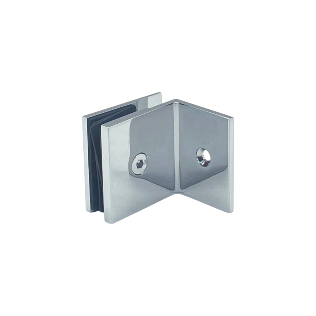 Shower Bracket Offset Plate Wall To Glass 90° – Polished Chrome