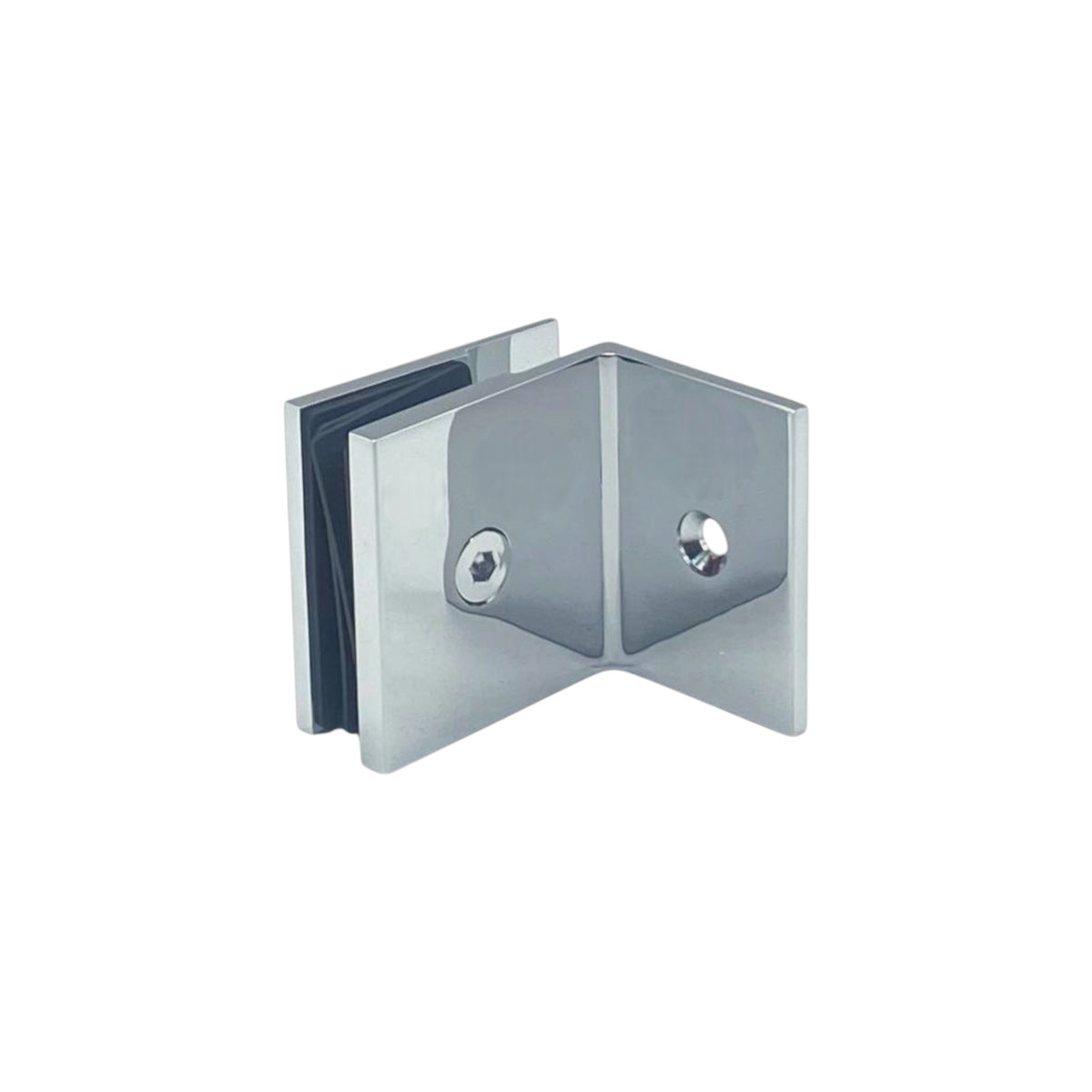 Shower bracket offset plate wall to glass 90° – polished chrome