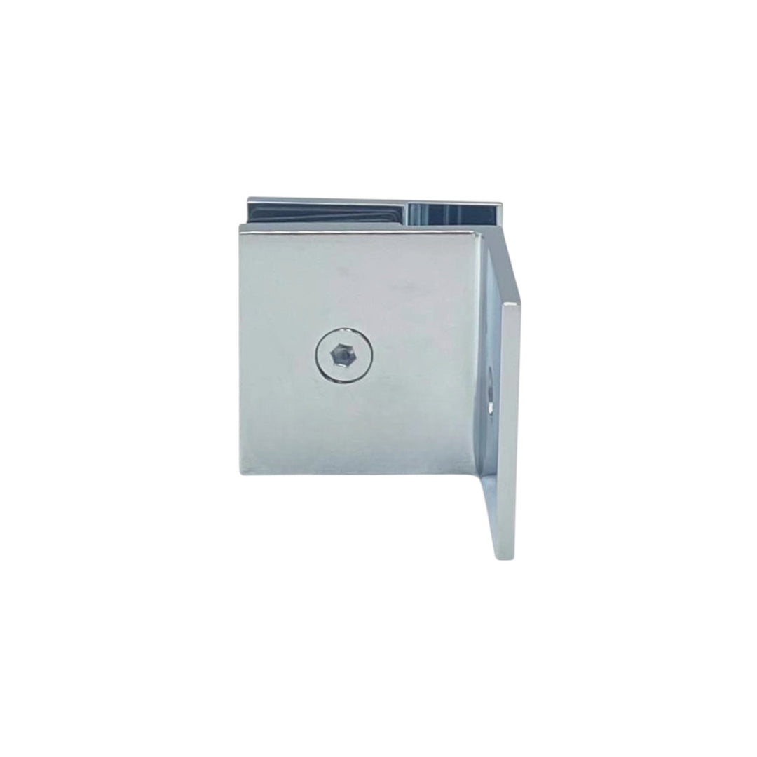 Shower Bracket Offset Plate Wall To Glass 90° – Polished Chrome