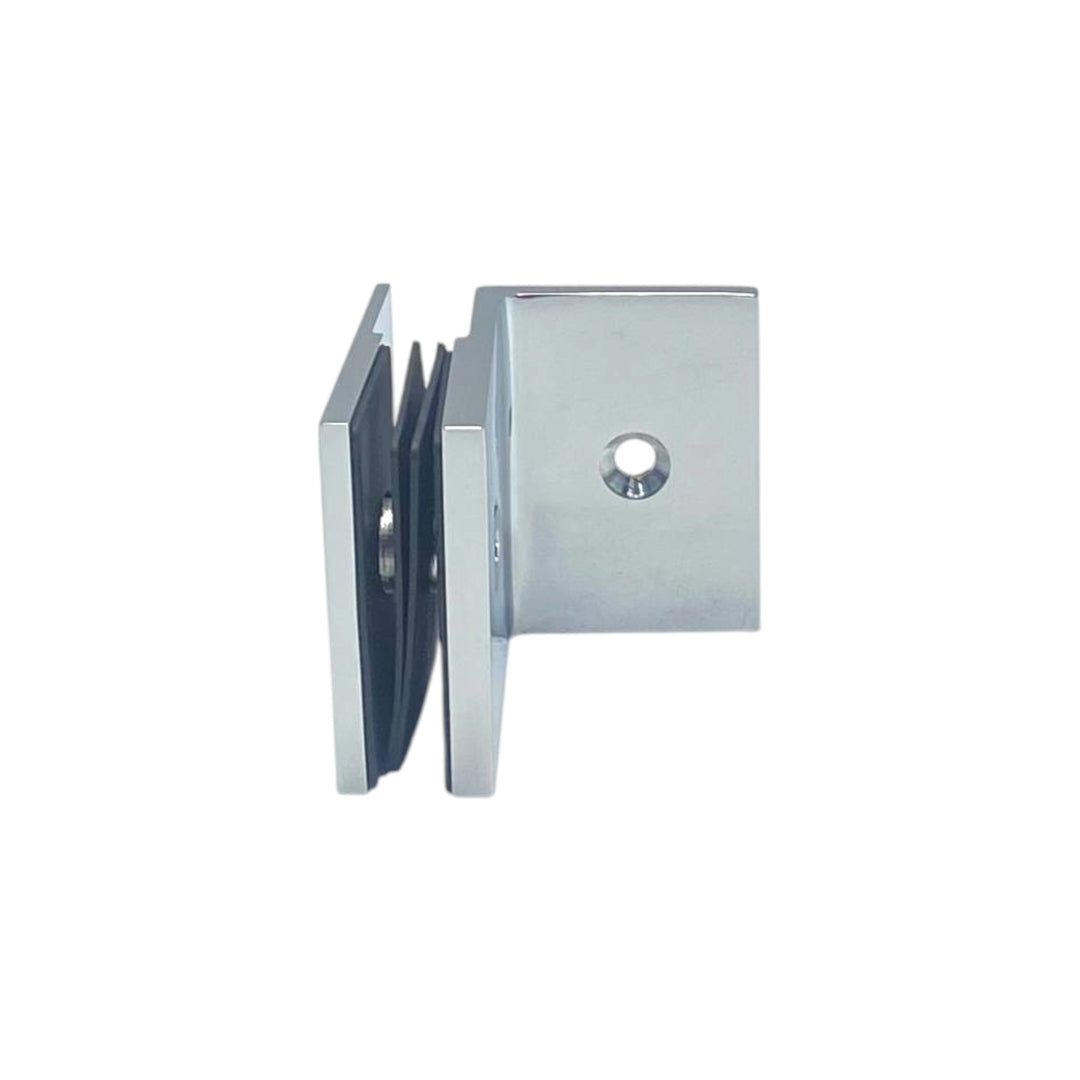 Shower Bracket Offset Plate Wall To Glass 90° – Polished Chrome