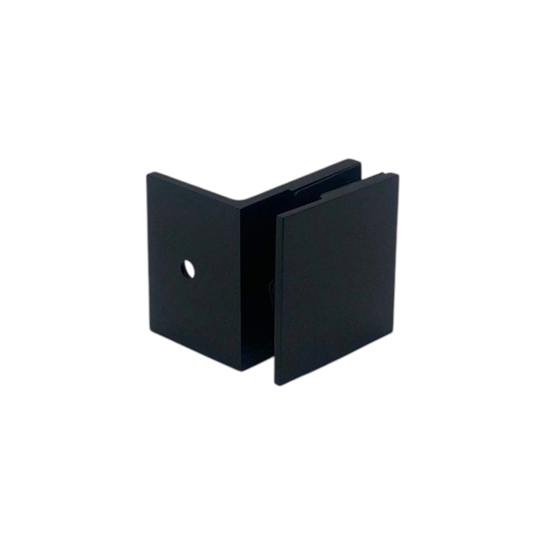 Shower Bracket Offset Plate Wall To Glass 90° – Matt Black (SB-300SU)