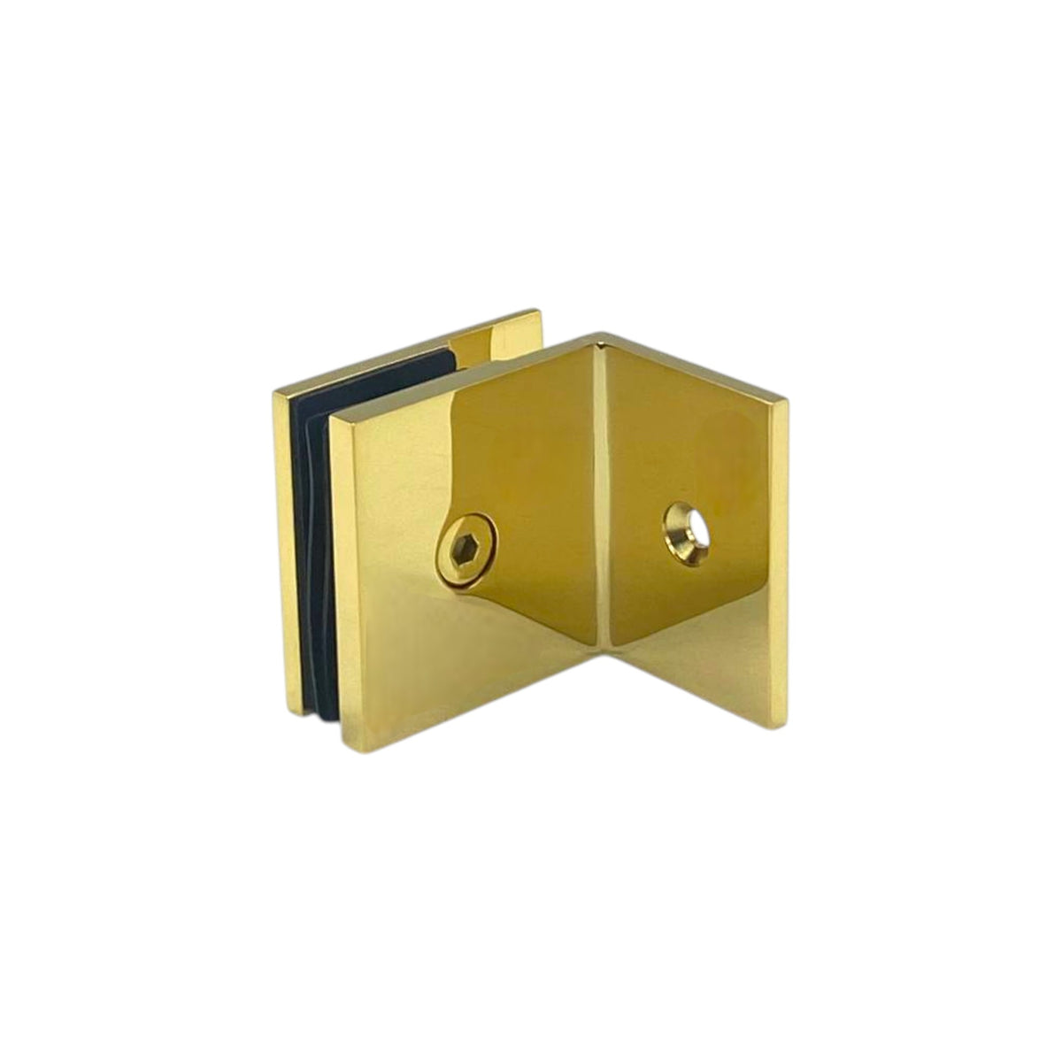 Shower bracket offset plate wall to glass 90° – polished gold (sb 300su)