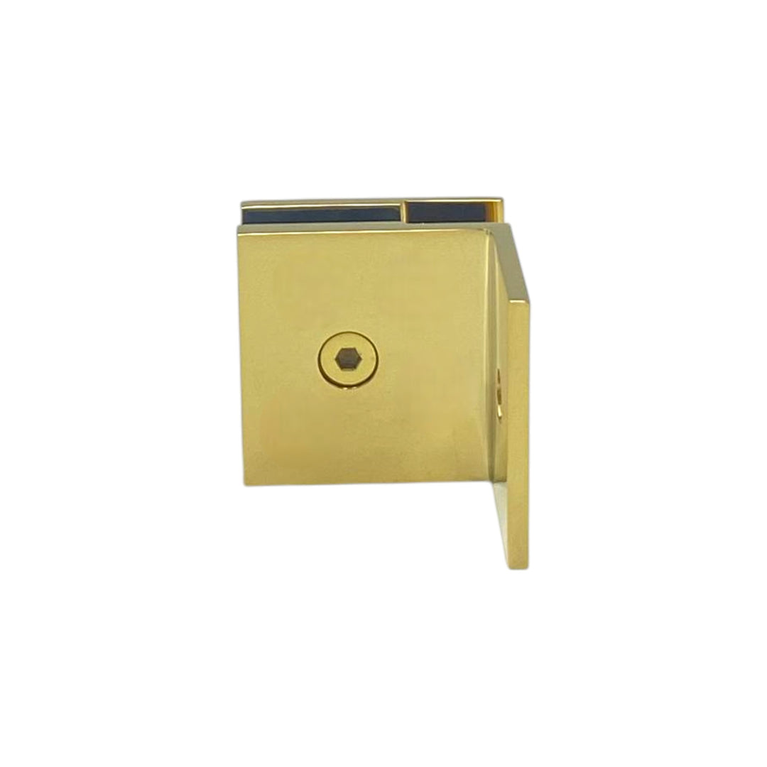 Shower Bracket Offset Plate Wall To Glass 90° – Polished Gold (SB-300SU)