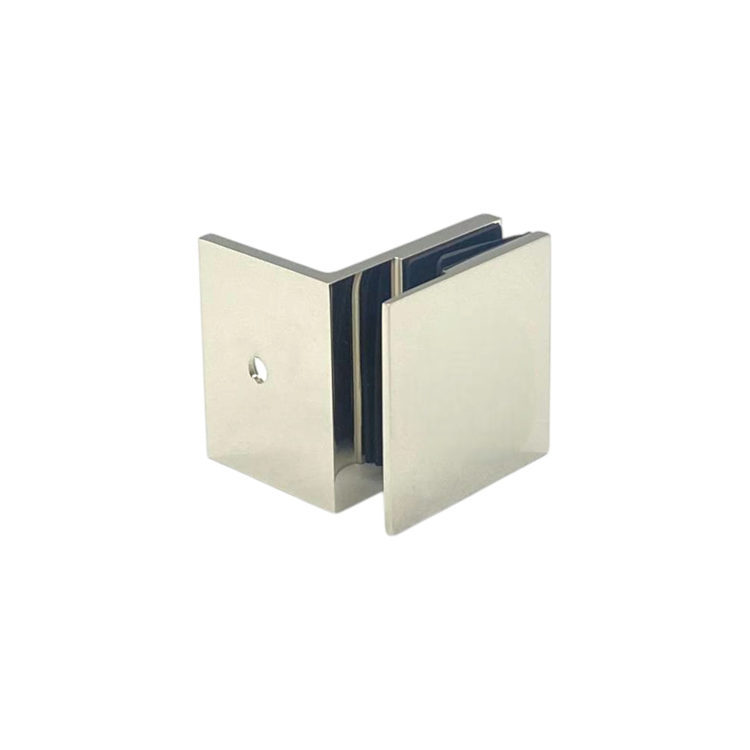 Shower Bracket Offset Plate Wall To Glass 90° – Polished Nickel