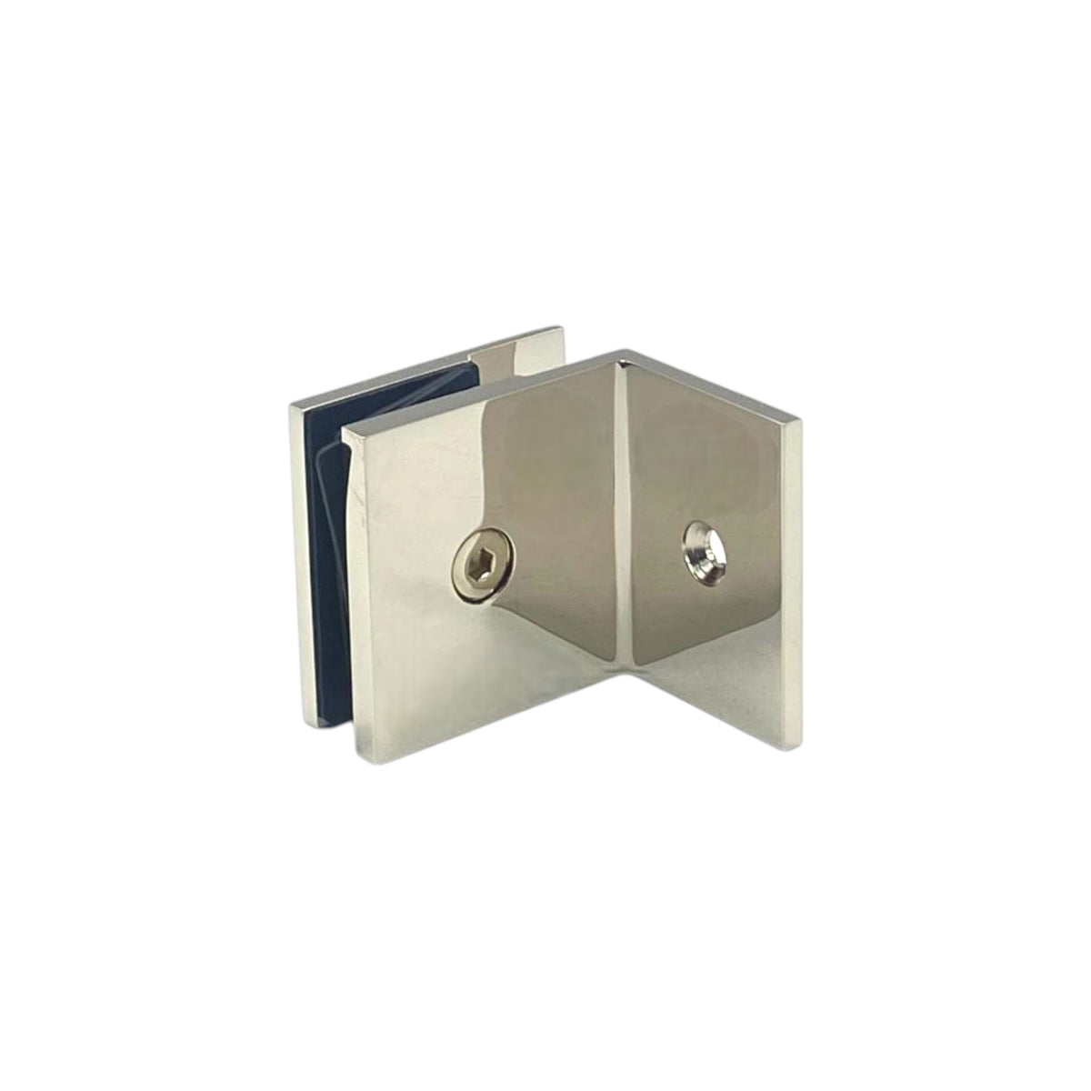 Shower bracket offset plate wall to glass 90° – polished nickel