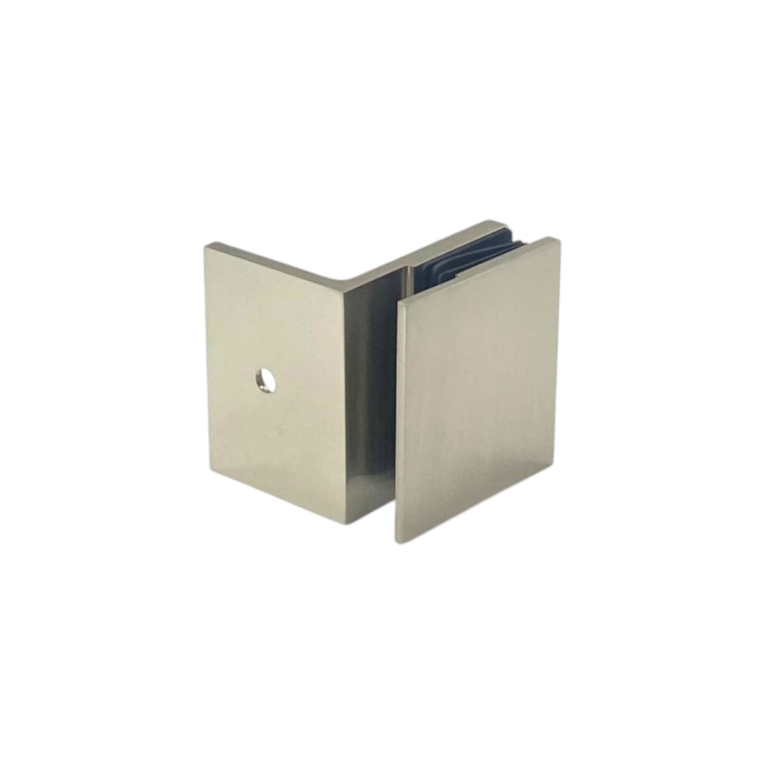 Shower Bracket Offset Plate Wall To Glass 90° – Satin Nickel