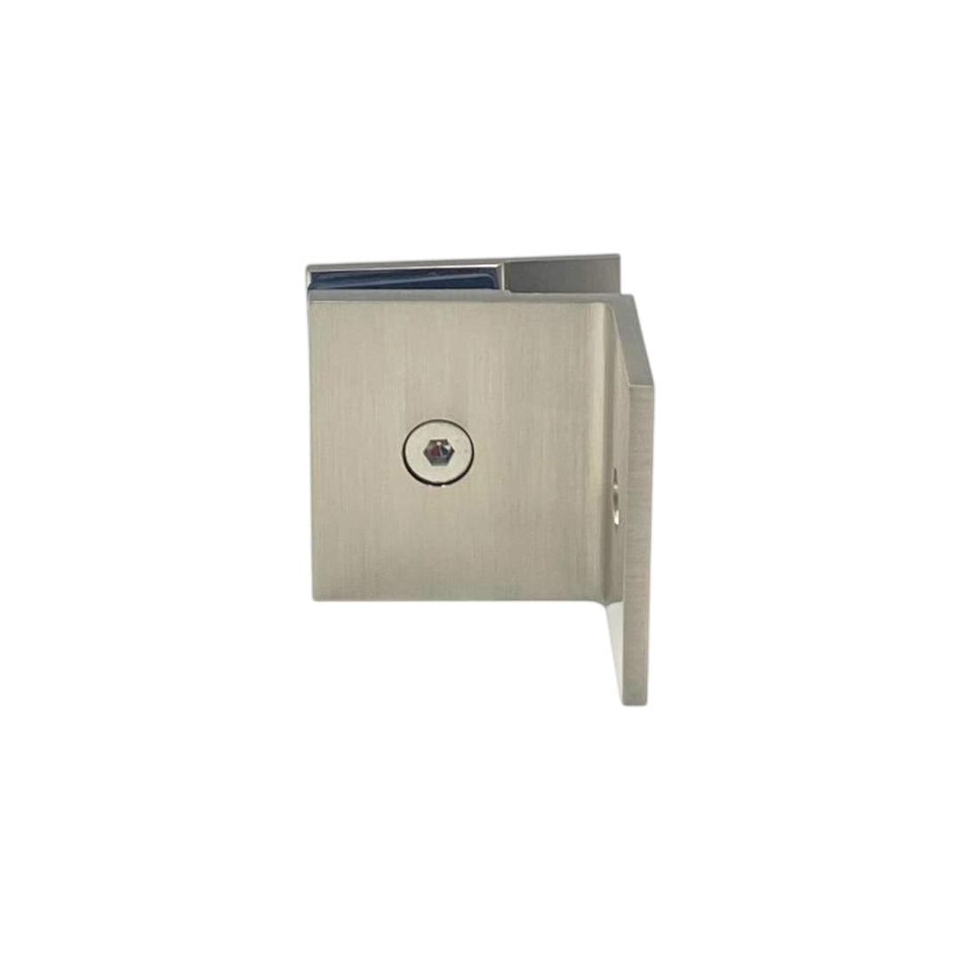 Shower Bracket Offset Plate Wall To Glass 90° – Satin Nickel