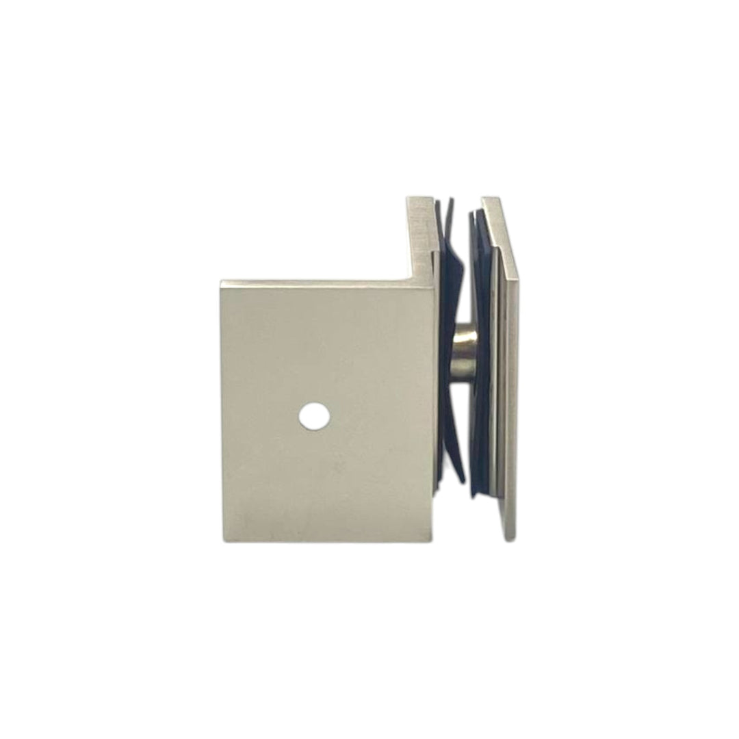 Shower Bracket Offset Plate Wall To Glass 90° – Satin Nickel