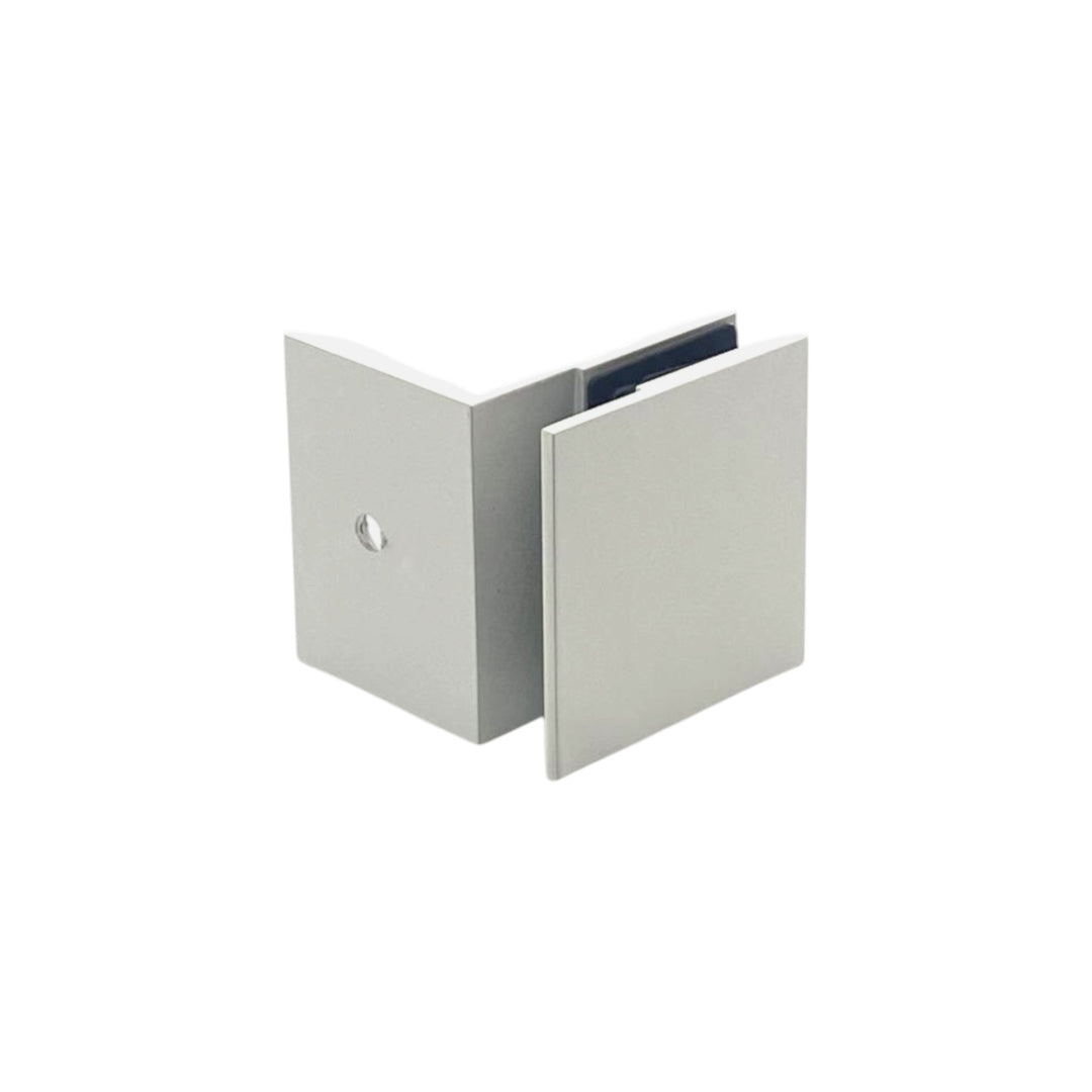 Shower Bracket Offset Plate Wall To Glass 90° – White