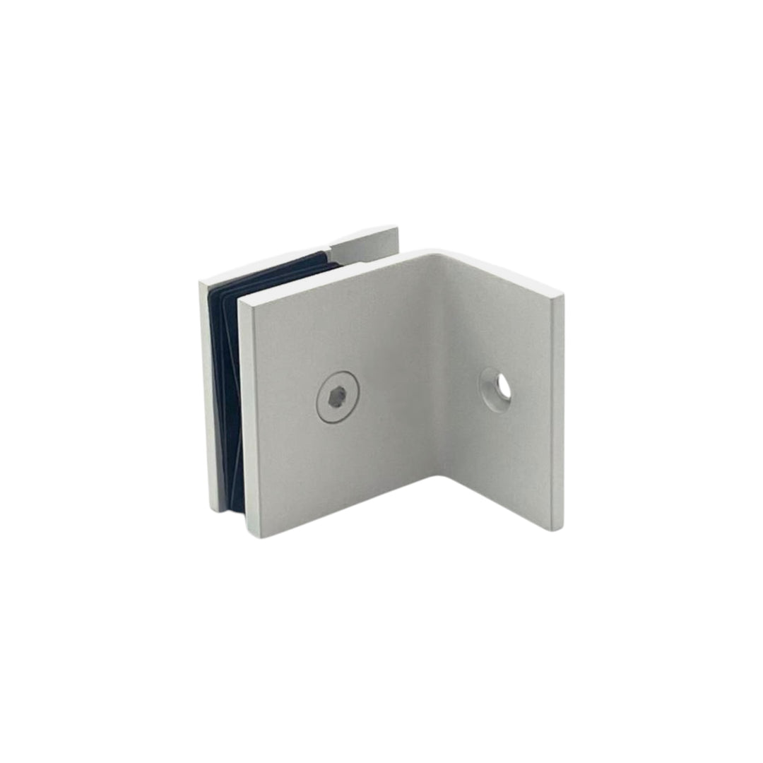 Shower Bracket Offset Plate Wall To Glass 90° – White