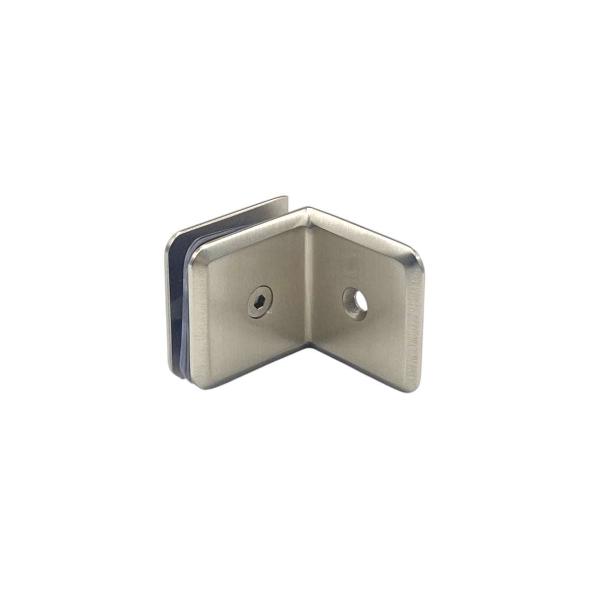 Shower bracket offset plate wall to glass 90°
