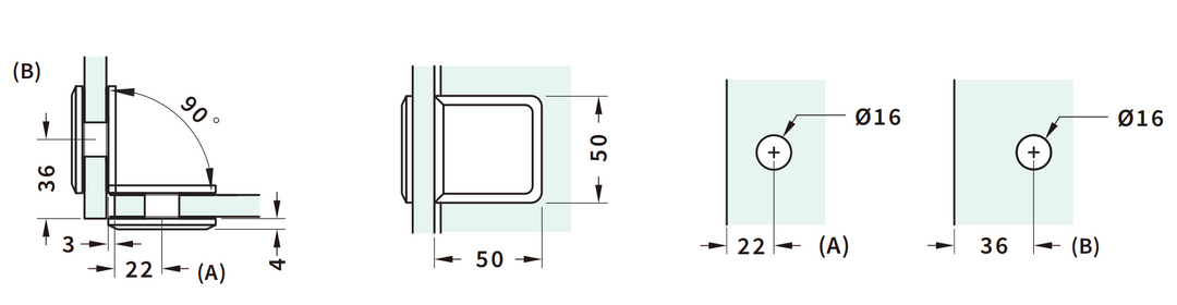 Shower Bracket Glass To Glass 90°