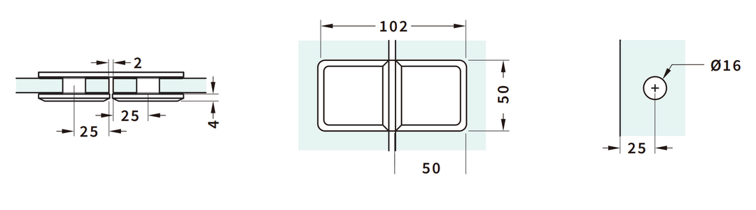 Shower Bracket Glass To Glass 180° (SB-313B)